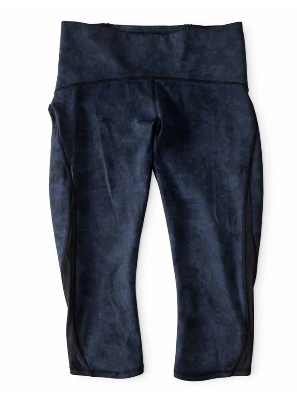 Lululemon Train Times Crop 16” Midnight Navy Camo Mesh Panel Leggings Size 6 - Picture 5 of 7